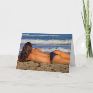 GLÜCKLICHKEIT IST WARME BUNS BEACH MIRL CARD KARTE