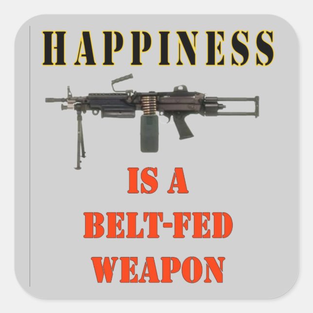 GLÜCKLICHKEIT QUADRATISCHER AUFKLEBER (Vorderseite)