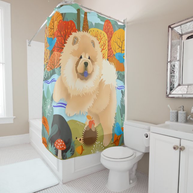 GLÜCKLICHKEITSBLUEBIRDS KLEINER Stoffvorhang Duschvorhang (Beispiel)