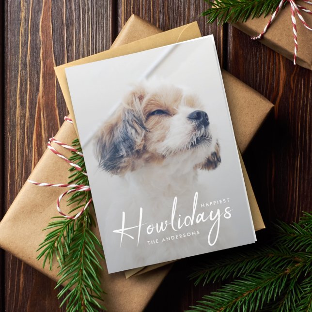 Glücklichste Feiertage | Hunde Foto Weihnachtsmini Feiertagskarte (Von Creator hochgeladen)
