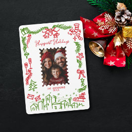 Glücklichste Ferien Frohe Weihnachten Familie Foto Einladung