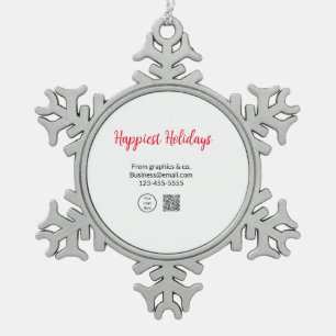 Glücklichste Ferien hinzufügen Firmenlogo q oder C Schneeflocken Zinn-Ornament