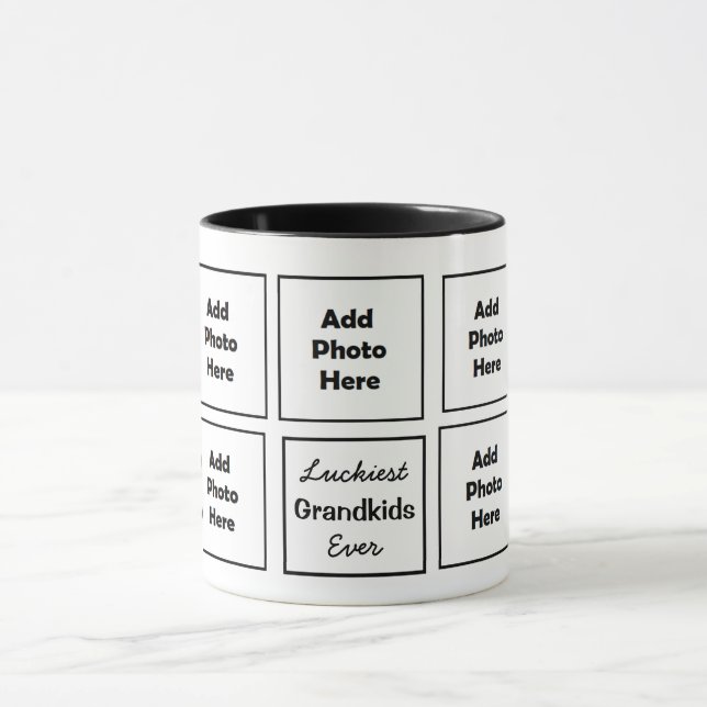 Glücklichste Großkinder je Oma oder Opa 9 Foto Tasse (Zentrum)