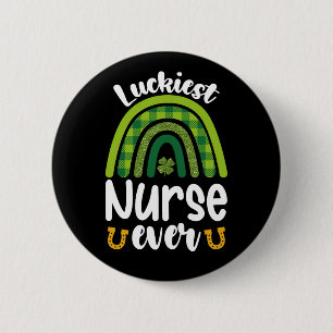 Glücklichste Krankenschwester je St Patrick's Day Button