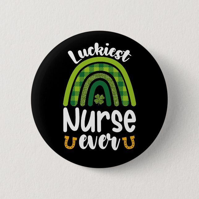 Glücklichste Krankenschwester je St Patrick's Day Button (Vorderseite)