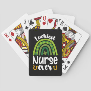 Glücklichste Krankenschwester je St Patrick's Day Spielkarten