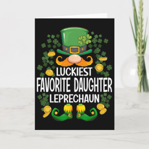 Glücklichste Lieblingstochter Leprechaun St Patric Karte