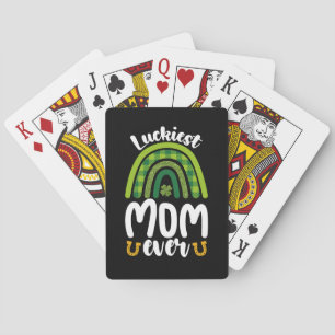 Glücklichste Mama je Familie St Patrick's Day Spielkarten