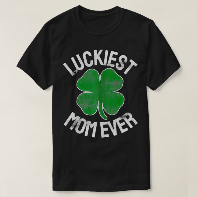 Glücklichste Mama je Kleeblatt Irish St T-Shirt (Design vorne)