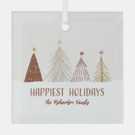 Glücklichste Weihnachtsfeiertage Bäume Custom Ornament Aus Glas
