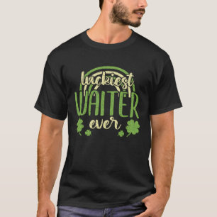 Glücklichster Kellner je St Patricks Day Kleeblatt T-Shirt