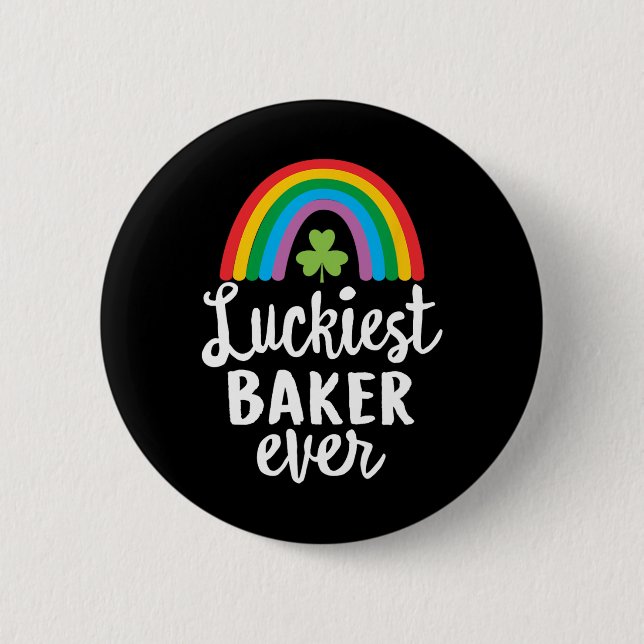 Glücklichster Ker je St. Patrick Tag Shamrocks Button (Vorderseite)