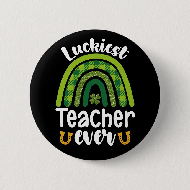 Glücklichster Lehrer aller Zeiten Schule St. Patri Button (Vorderseite)