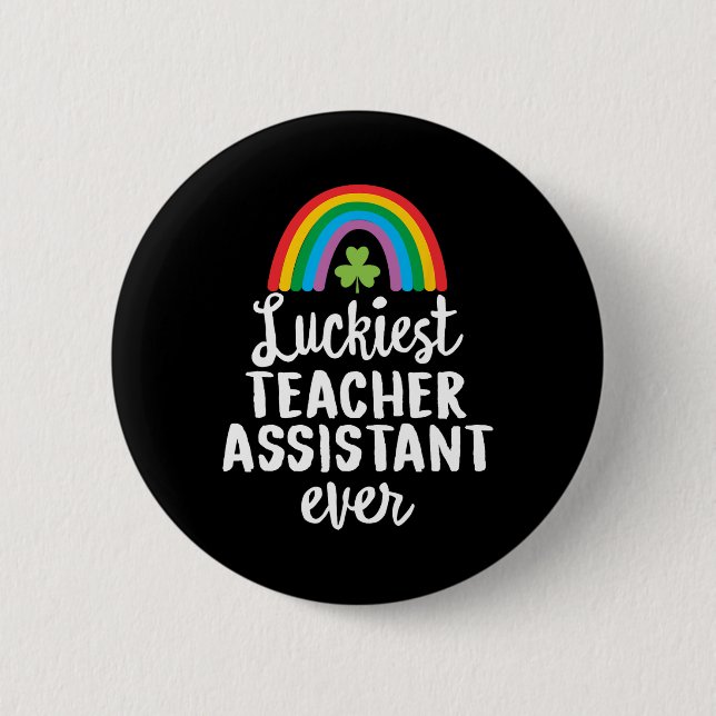 Glücklichster Lehrer-Assistent Aller Zeiten St. Pa Button (Vorderseite)