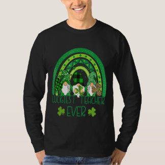 Glücklichster Lehrer je Rainbow Gnomes Happy St Pa T-Shirt