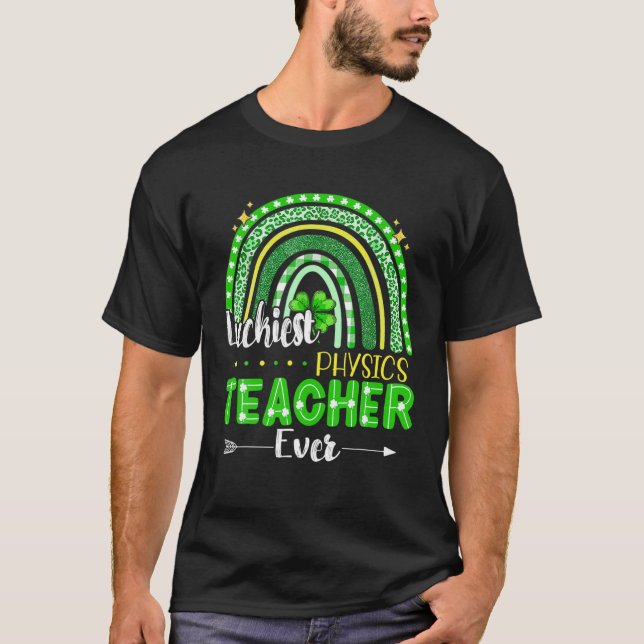Glücklichster Physiklehrer je Rainbow St Patricks T-Shirt (Vorderseite)