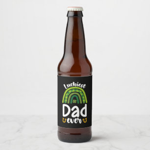 Glücklichster Vater je Familie St Patrick's Day Bierflaschenetikett