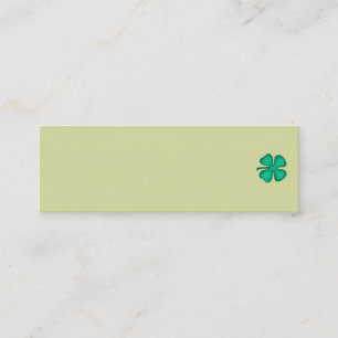 Glücks-4-Blatt-Irischer-Klee-grüne-minimale-Geschä Mini Visitenkarte