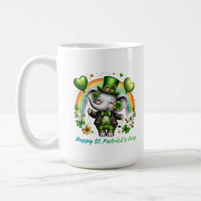 Glücks-Elefanten-Regenbogen-Anhänger Kaffeetasse (Links)