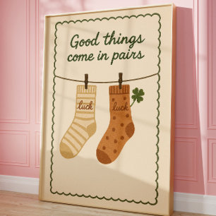 Glücks-Socken Poster Süßer Motivationsdruck