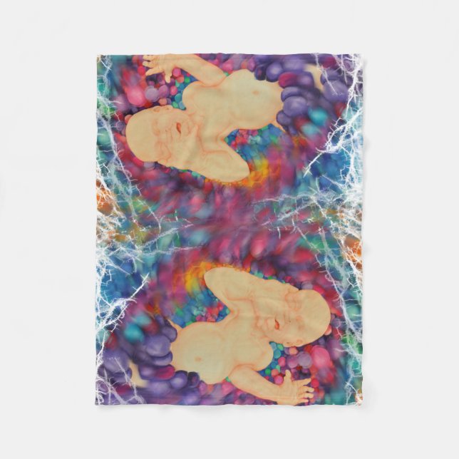 Glücksblasen Fleecedecke (Vorderseite)