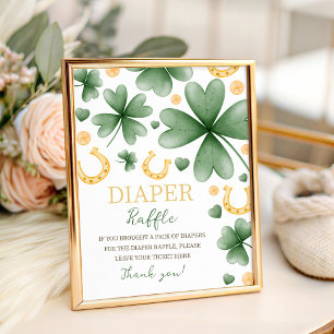 Glücksbringer 8x10 Windel-Raffle-Tischschild Sockelschild