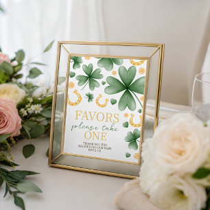 Glücksbringer-Baby-Shower-Mitgebsel-Tischschild Sockelschild