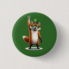 Glücksbringer Fuchs Shamrock Sonnenbrille St. Patr Button