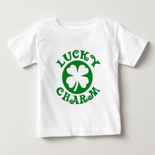 Glücksbringer-grüner/weißer Kreis Baby T-shirt (Vorderseite)