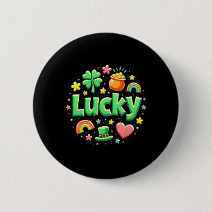 Glücksbringer Patricks Day Goldtopf Irischer Shamr Button