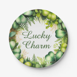 Glücksbringer-Shamrock-Kranz-Papierteller Pappteller