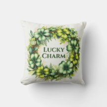 Glücksbringer-Shamrock-Kranz-Wurfkissen