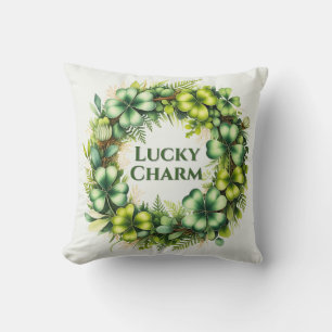 Glücksbringer-Shamrock-Kranz-Wurfkissen Kissen