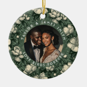 Glückselige grüne Gardenien inspirierte Hochzeit Keramik Ornament