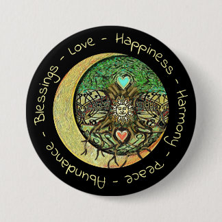 Glückseligkeit, Liebe, Harmonie, Frieden, Segenskn Button