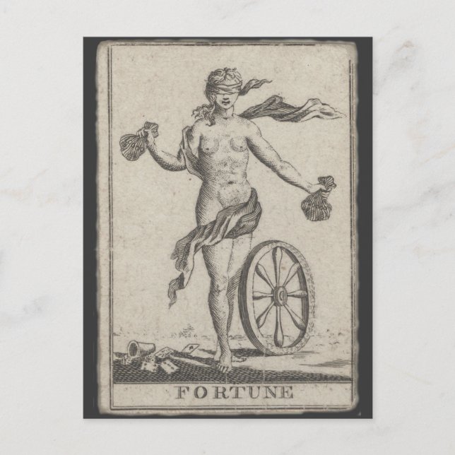 Glückserzählkarte, antikes Tarot Postkarte (Vorderseite)