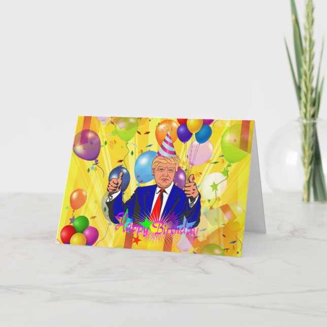 Glücksgeburtstag Donald Trump Karte (Vorderseite)
