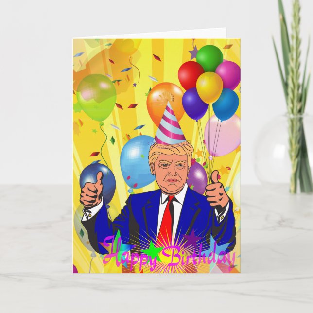 Glücksgeburtstag Donald Trump Karte (Vorderseite)