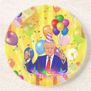 Glücksgeburtstag Donald Trump Sandstein Untersetzer