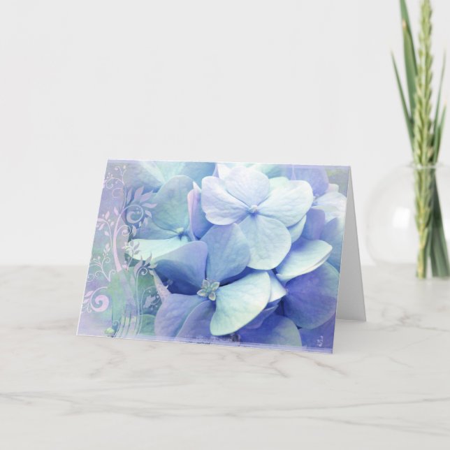 Glücksgrußkarte Lavendel-Blaue Hydra Karte (Vorderseite)
