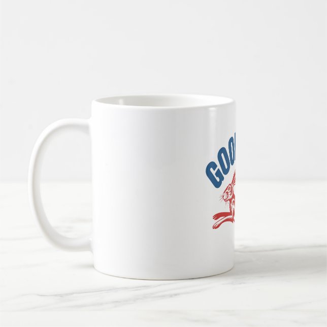 Glückshase – Vintage-Laufhasendesign Kaffeetasse (Links)