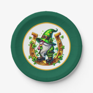 Glückshufeisen Leprechaun St. Patrick's Day Pappteller