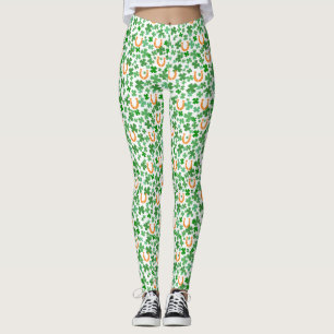 Glückshufeisen Vier-Blatt-Kleeblatt St. Patrick's  Leggings