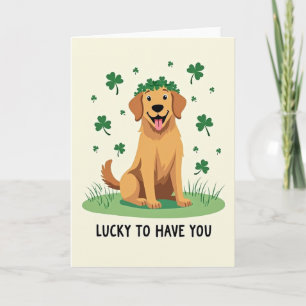 Glückskarte mit lächelndem Retriever Karte