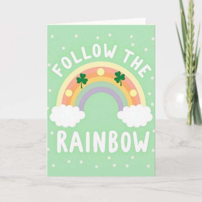 Glückskarte mit Regenbogen Karte (Vorderseite)