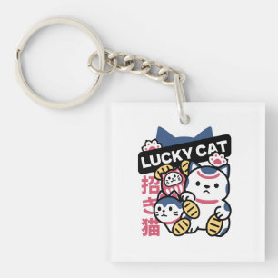 Glückskatze Maneki Neko – Japanische Glückskatze Schlüsselanhänger