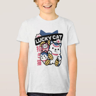 Glückskatze Maneki Neko – Japanische Glückskatze Tri-Blend Shirt