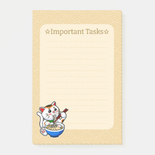 Glückskatze-Ramen Post-it Klebezettel
