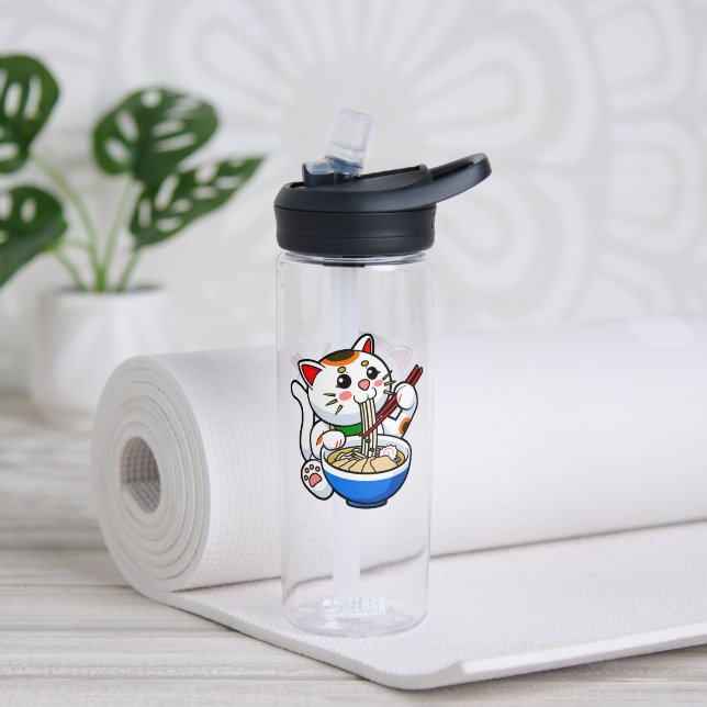 Glückskatze Ramen Trinkflasche (Yoga (gedreht))