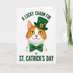 Glückskatze-Shamrock-Musterkarte Karte